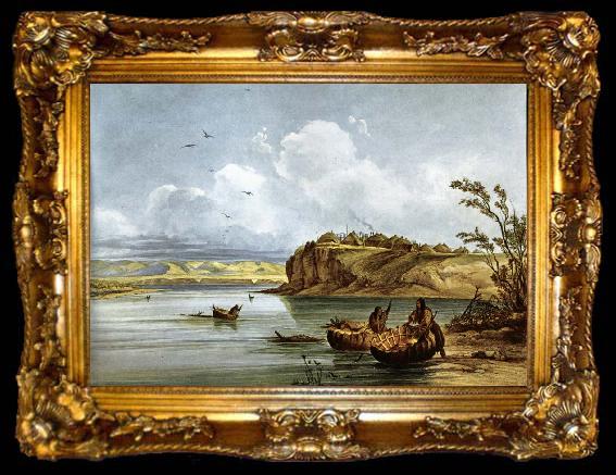 framed  Karl Bodmer Bull-Boats, ta009-2